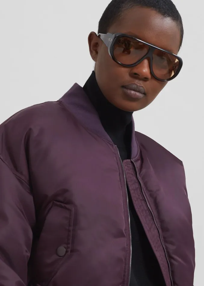 The Frankie Shop Outerwear Women Houghton Cropped Bomber 8211 Prune