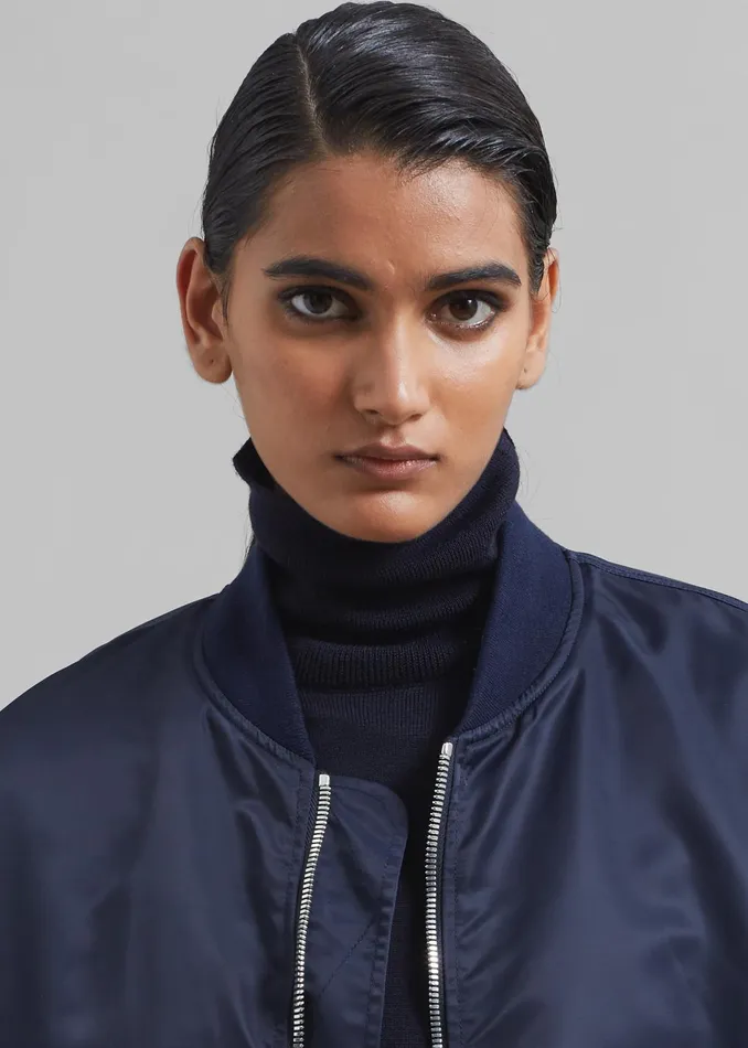 The Frankie Shop Outerwear Women Isaac Oversized Bomber Coat 8211 Navy