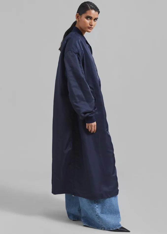 The Frankie Shop Outerwear Women Isaac Oversized Bomber Coat 8211 Navy