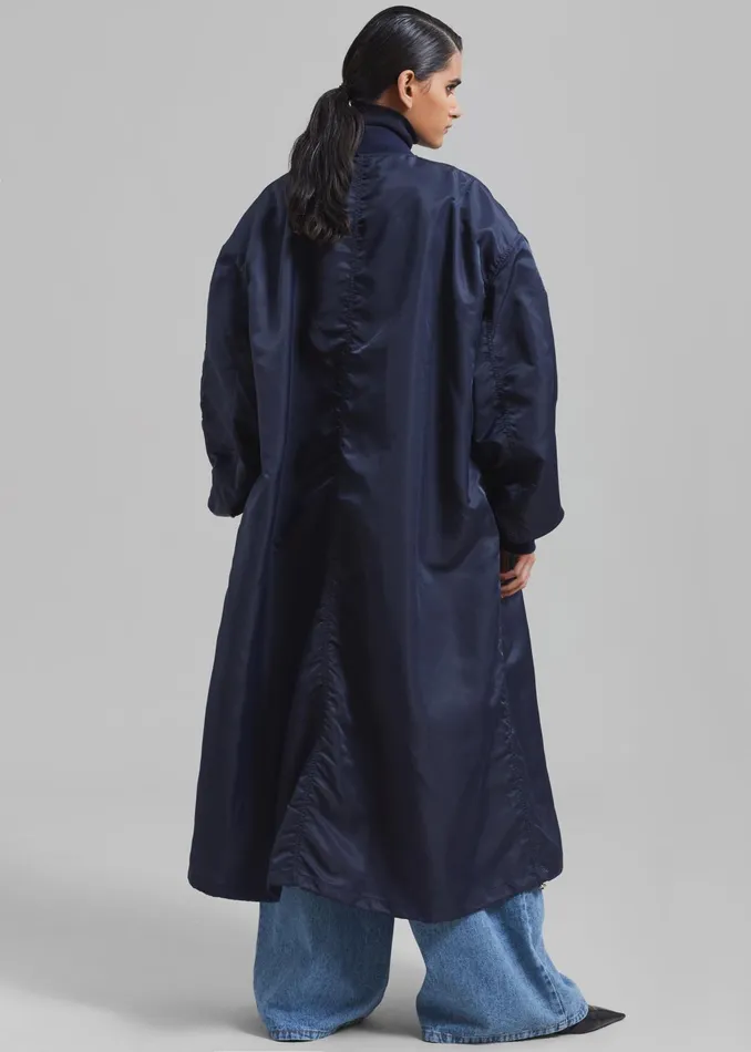 The Frankie Shop Outerwear Women Isaac Oversized Bomber Coat 8211 Navy