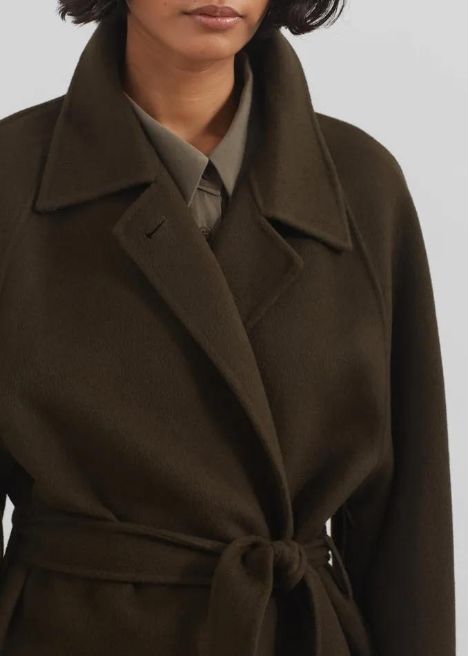 The Frankie Shop Outerwear Women Jalhay Oversized Wool Coat 8211 Khaki Brown