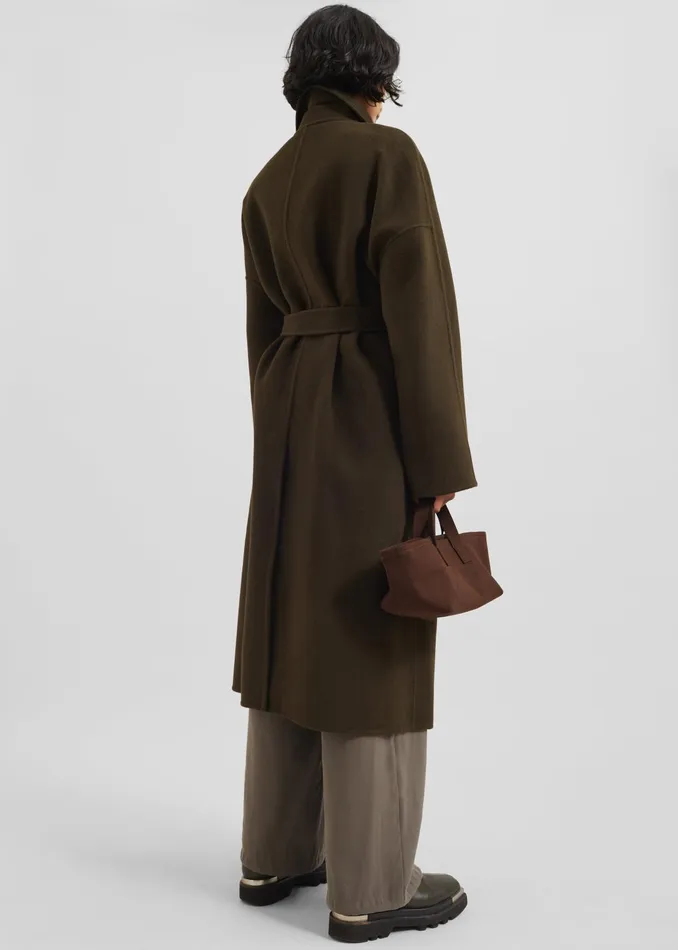 The Frankie Shop Outerwear Women Jalhay Oversized Wool Coat 8211 Khaki Brown
