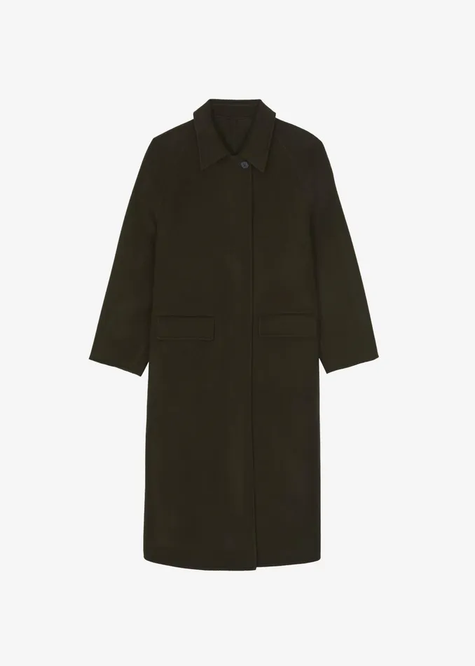 The Frankie Shop Outerwear Women Jalhay Oversized Wool Coat 8211 Khaki Brown