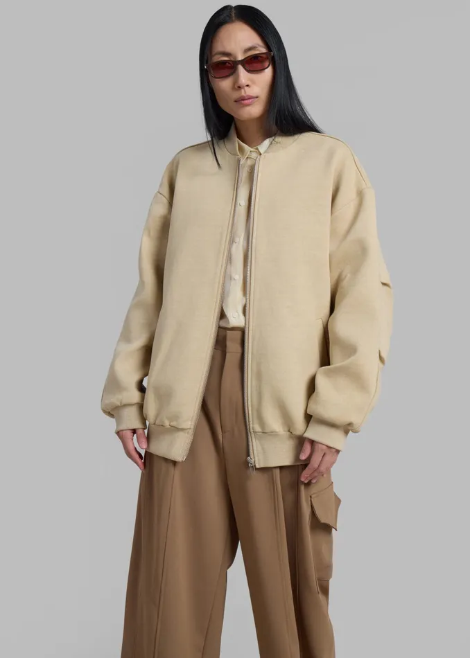 The Frankie Shop Outerwear Women Jura Cotton Bomber Jacket 8211 Beige