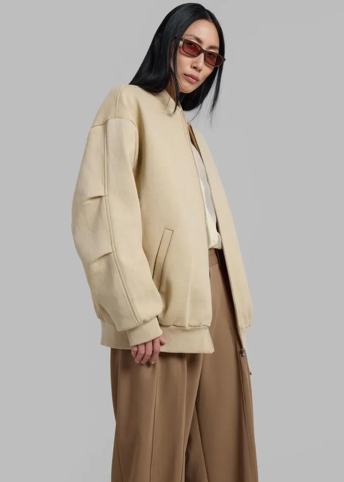 The Frankie Shop Outerwear Women Jura Cotton Bomber Jacket 8211 Beige