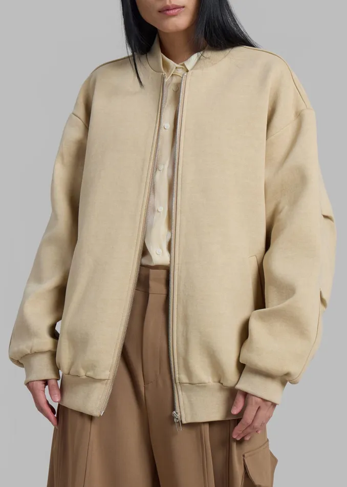 The Frankie Shop Outerwear Women Jura Cotton Bomber Jacket 8211 Beige