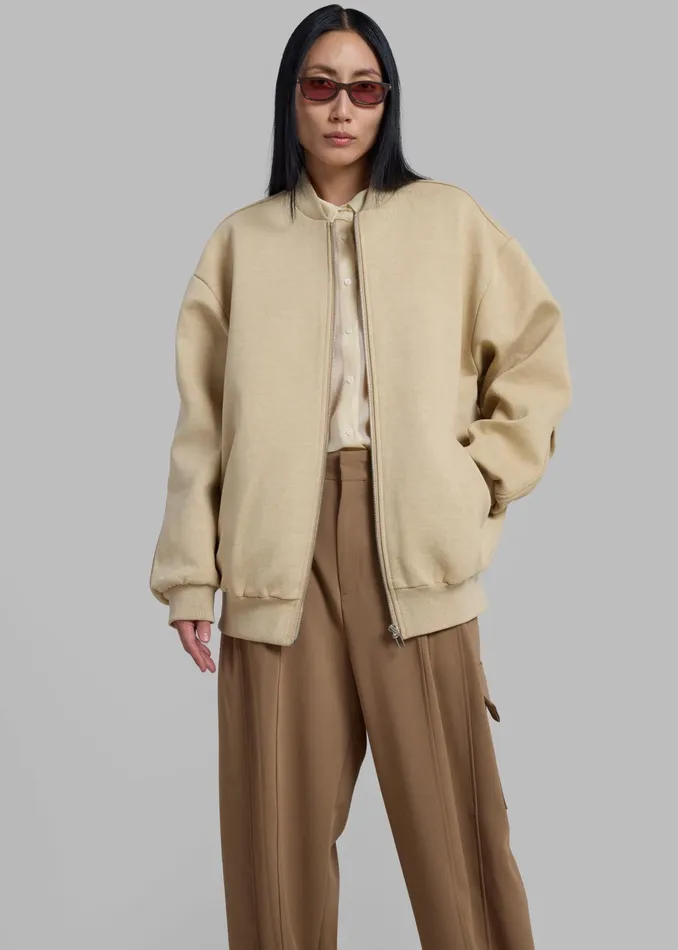 The Frankie Shop Outerwear Women Jura Cotton Bomber Jacket 8211 Beige