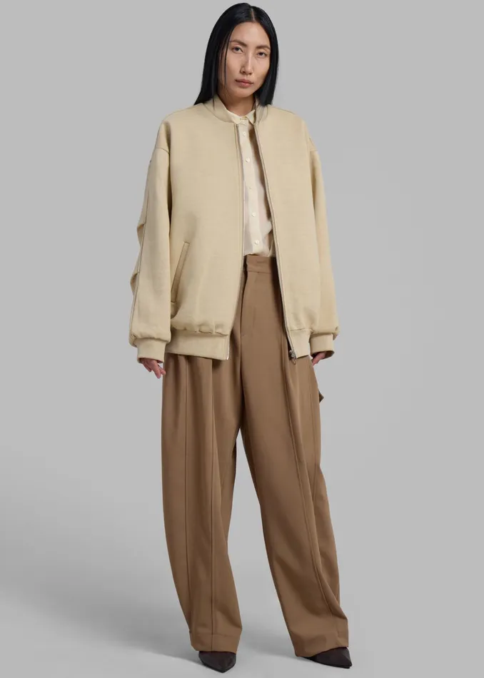 The Frankie Shop Outerwear Women Jura Cotton Bomber Jacket 8211 Beige