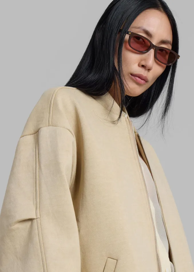 The Frankie Shop Outerwear Women Jura Cotton Bomber Jacket 8211 Beige
