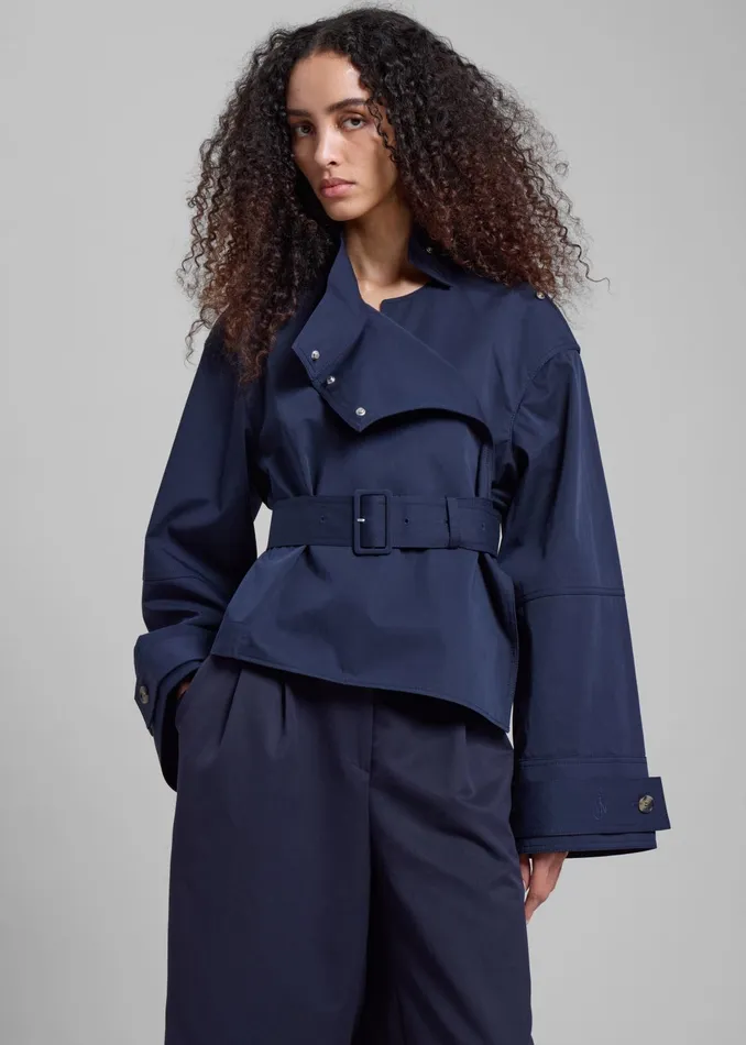 The Frankie Shop Outerwear Women Jw Anderson Wrap Trench Jacket 8211 Navy