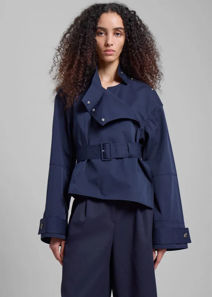 The Frankie Shop Outerwear Women Jw Anderson Wrap Trench Jacket 8211 Navy