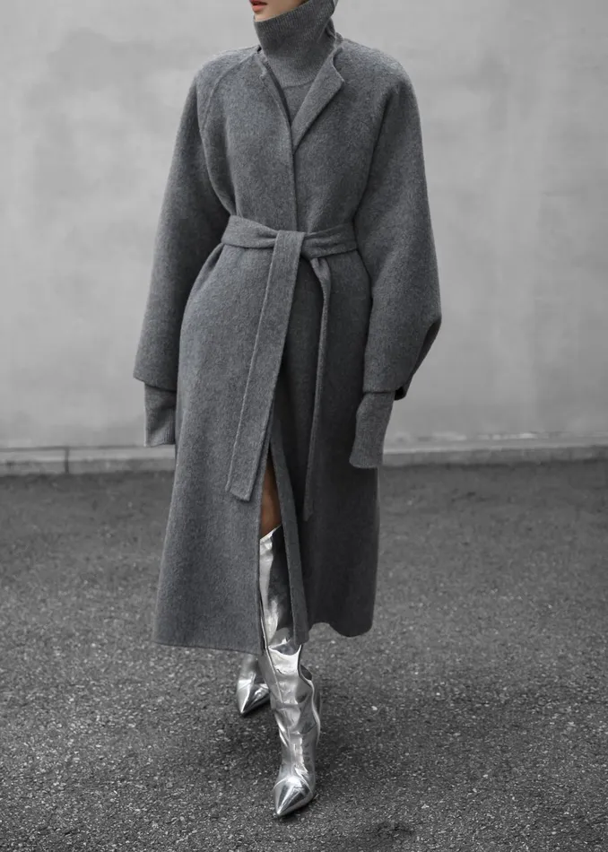The Frankie Shop Outerwear Women Leon Wool Coat 8211 Grey