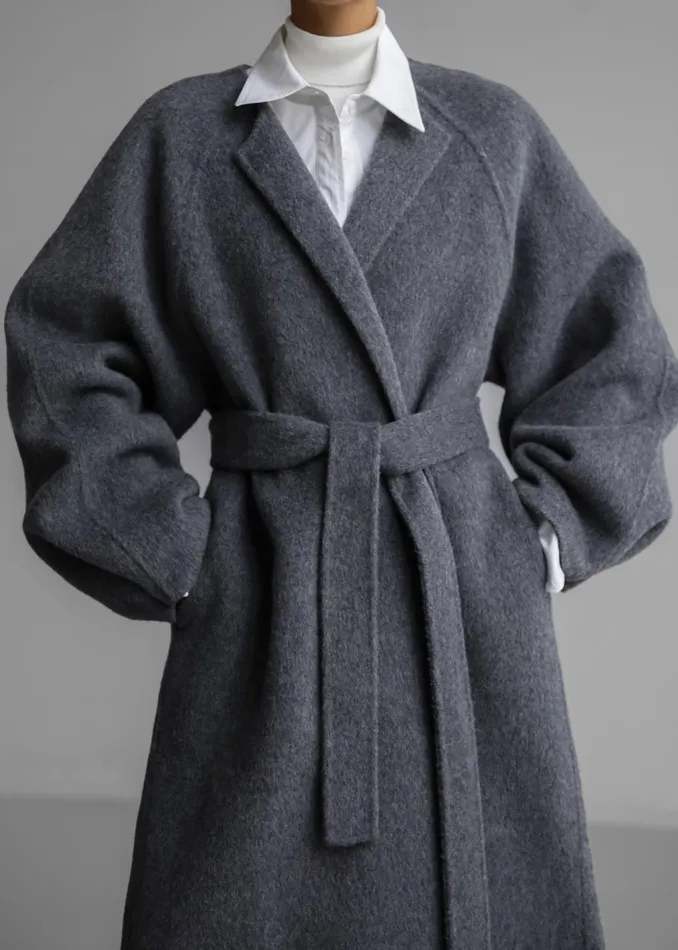 The Frankie Shop Outerwear Women Leon Wool Coat 8211 Grey