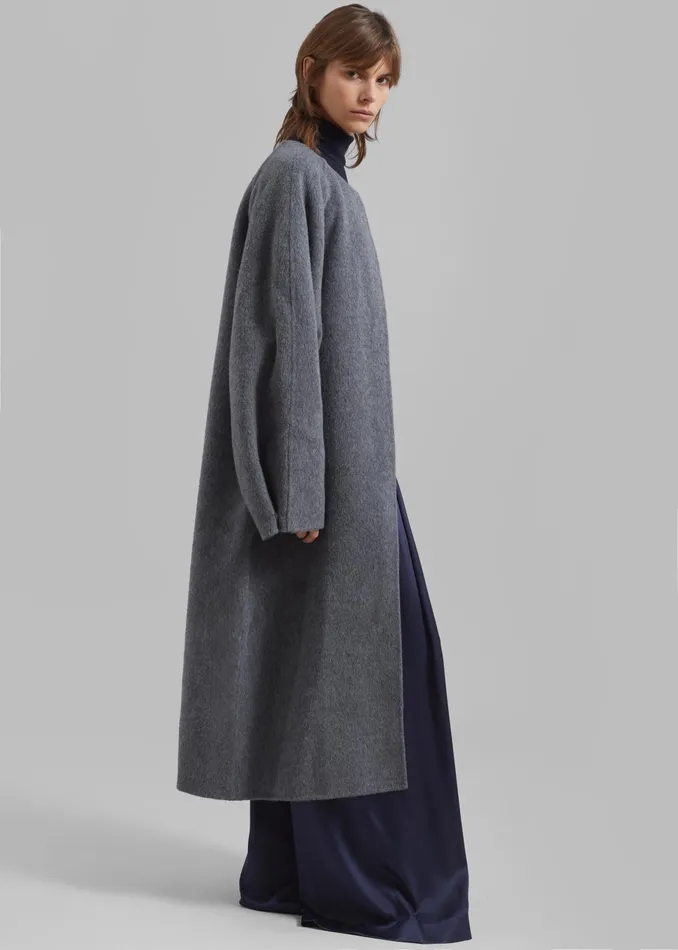 The Frankie Shop Outerwear Women Leon Wool Coat 8211 Grey