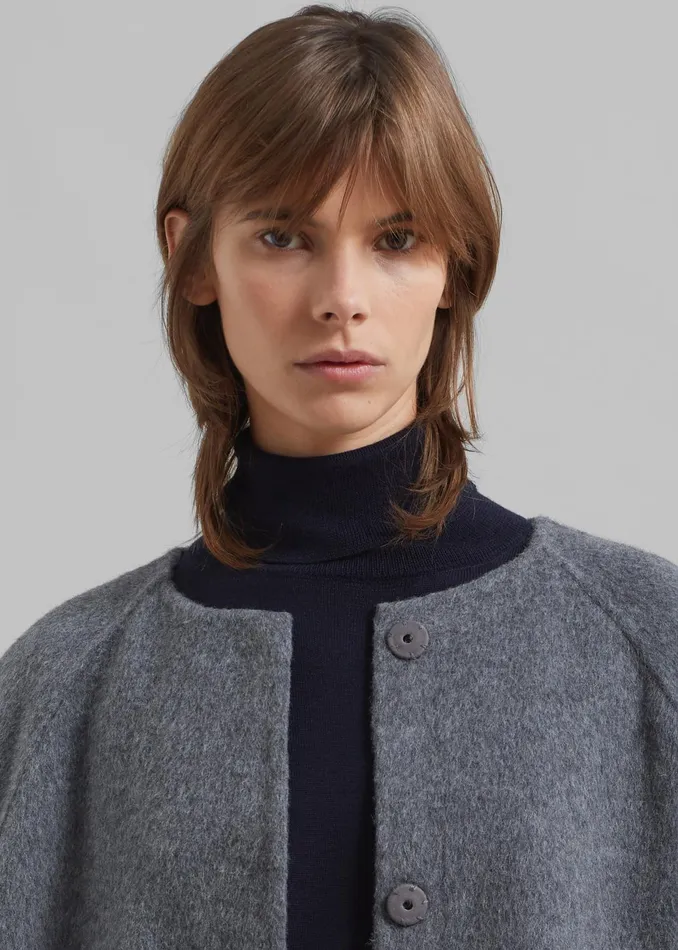 The Frankie Shop Outerwear Women Leon Wool Coat 8211 Grey