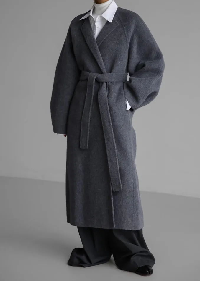 The Frankie Shop Outerwear Women Leon Wool Coat 8211 Grey