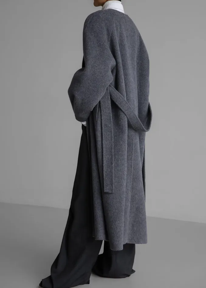 The Frankie Shop Outerwear Women Leon Wool Coat 8211 Grey