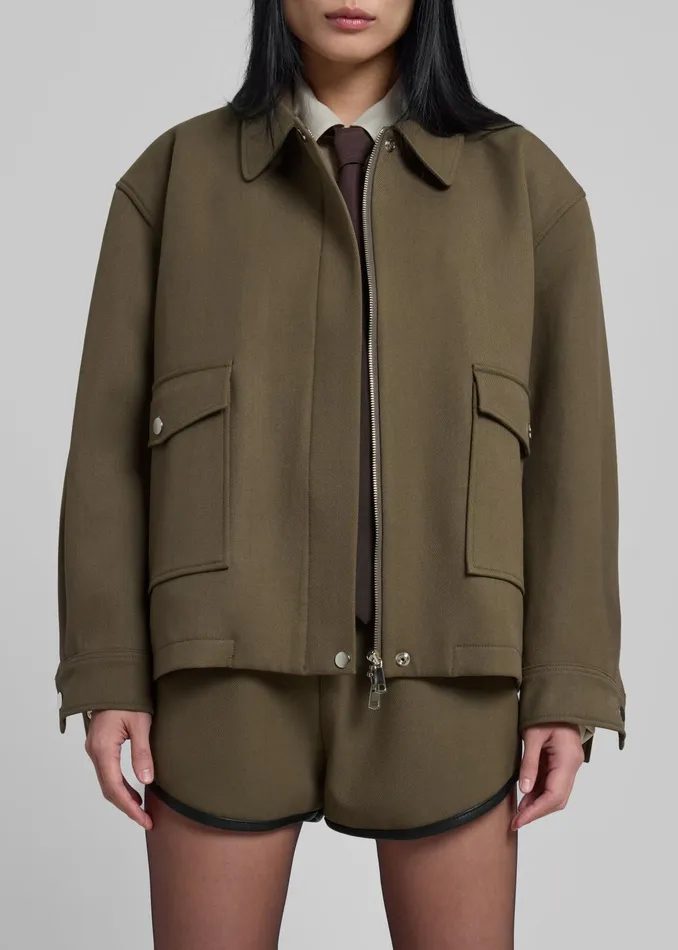 The Frankie Shop Outerwear Women Neri Cropped Jacket 8211 Khaki