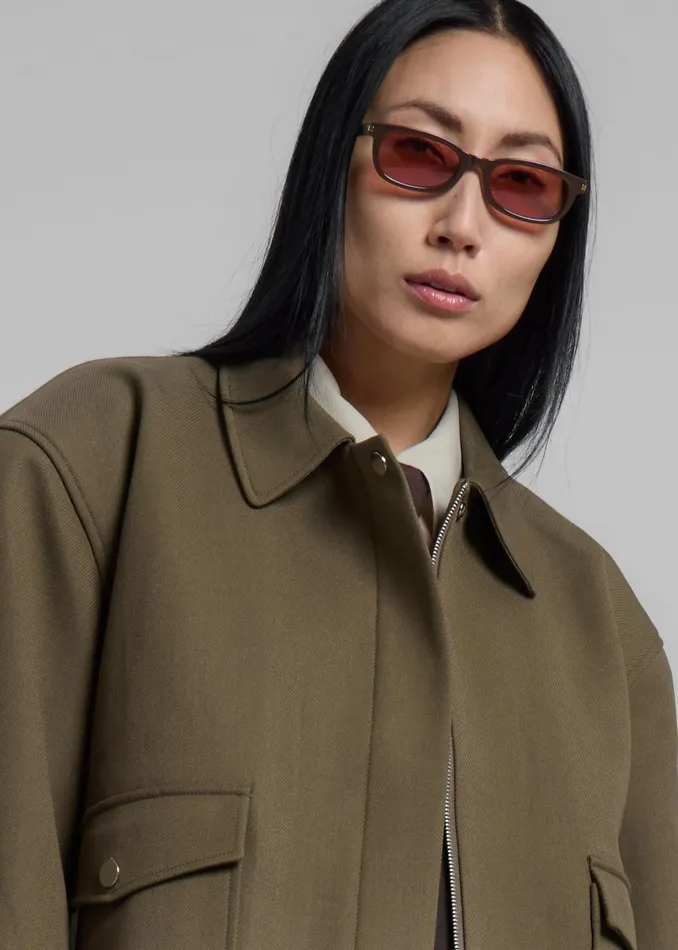 The Frankie Shop Outerwear Women Neri Cropped Jacket 8211 Khaki