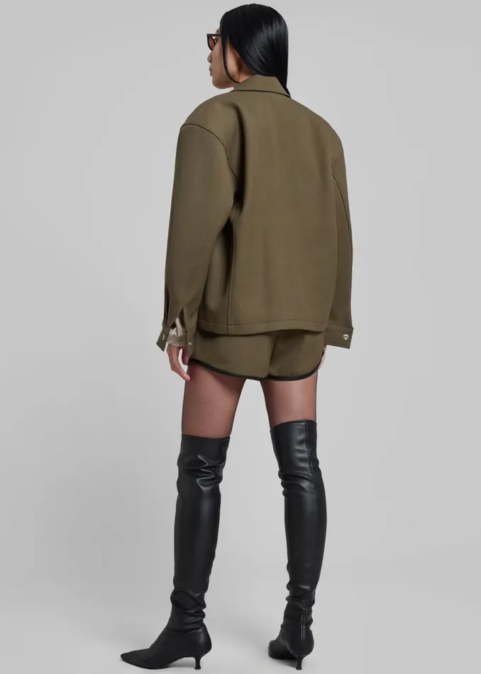 The Frankie Shop Outerwear Women Neri Cropped Jacket 8211 Khaki