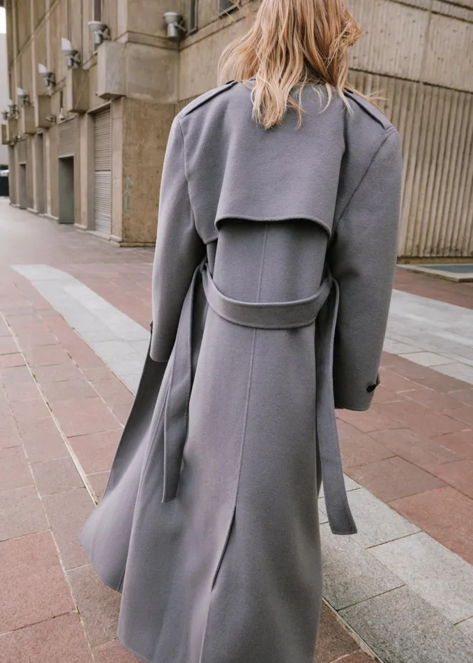The Frankie Shop Outerwear Women Nikola Padded Trench Coat 8211 Grey