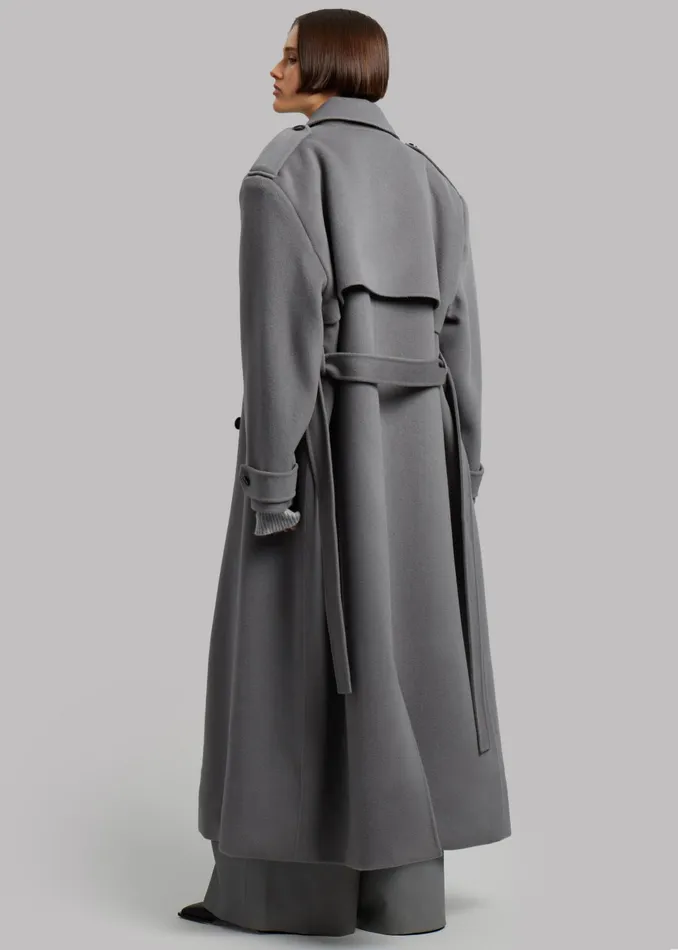 The Frankie Shop Outerwear Women Nikola Padded Trench Coat 8211 Grey