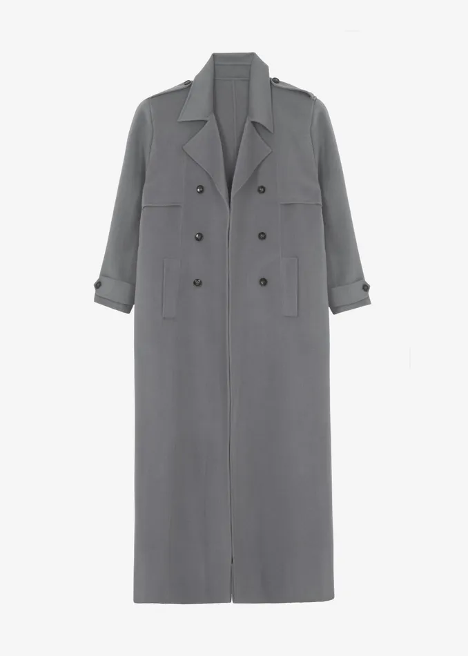 The Frankie Shop Outerwear Women Nikola Padded Trench Coat 8211 Grey