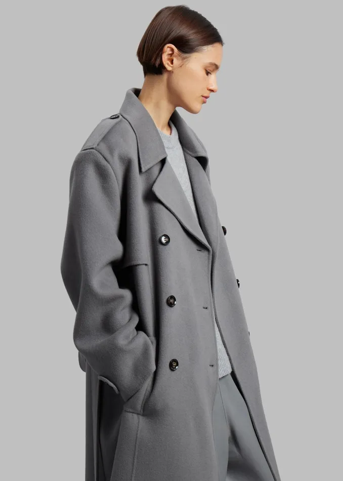 The Frankie Shop Outerwear Women Nikola Padded Trench Coat 8211 Grey