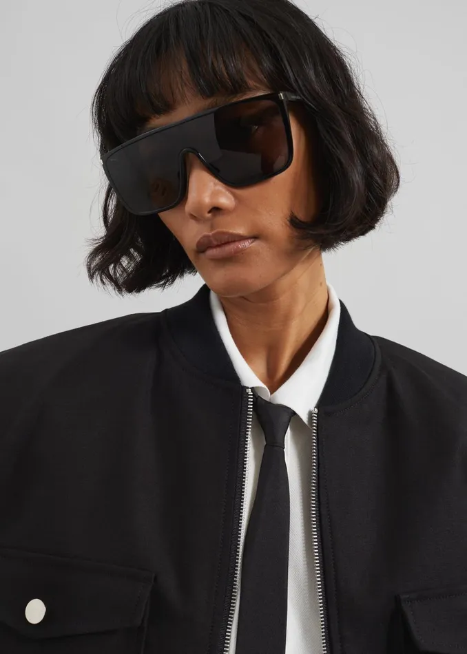 The Frankie Shop Outerwear Women Pomona Crop Bomber Jacket 8211 Black