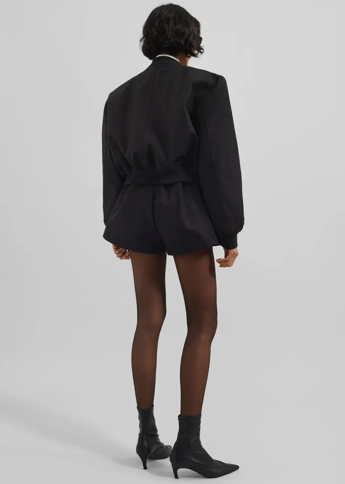 The Frankie Shop Outerwear Women Pomona Crop Bomber Jacket 8211 Black