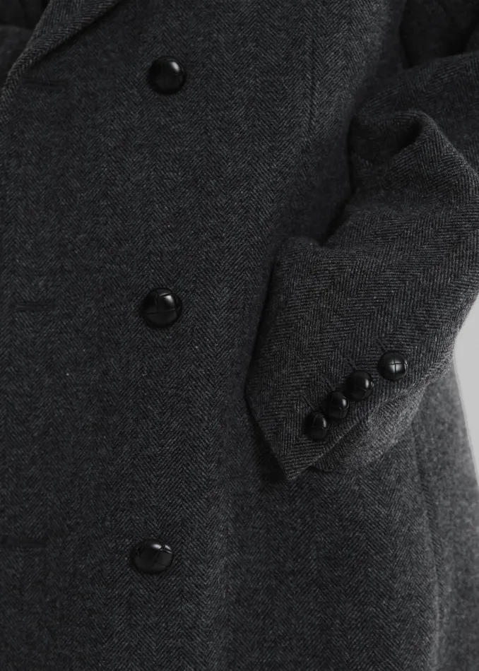The Frankie Shop Outerwear Women Somerset Herringbone Coat 8211 Grey