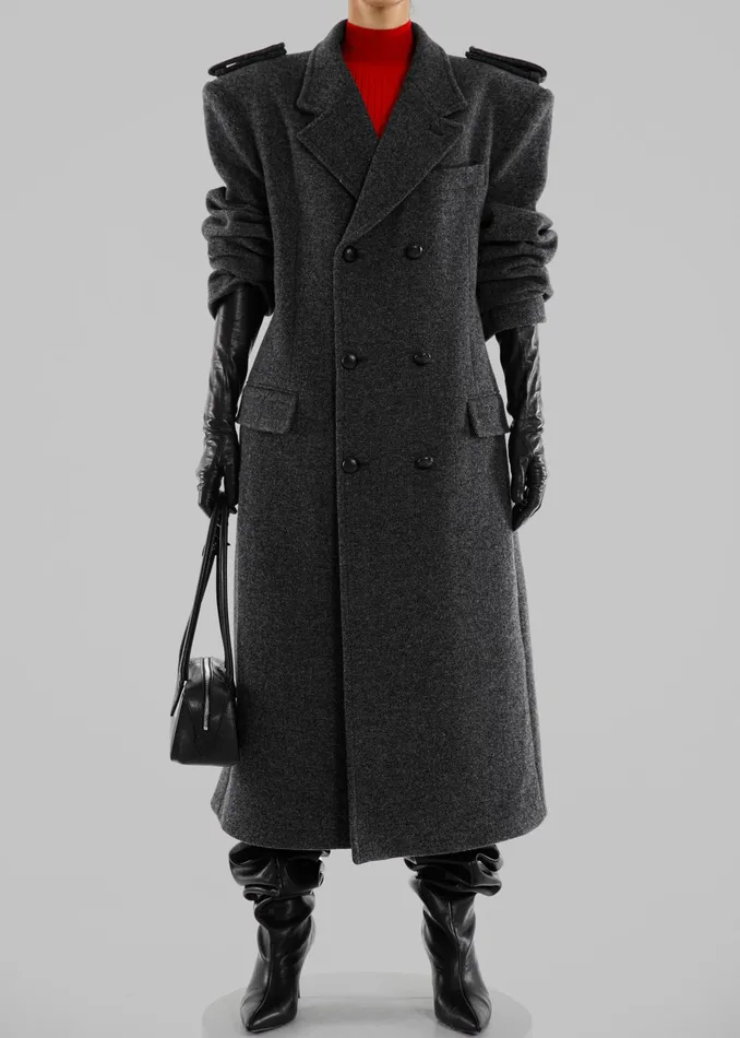 The Frankie Shop Outerwear Women Somerset Herringbone Coat 8211 Grey