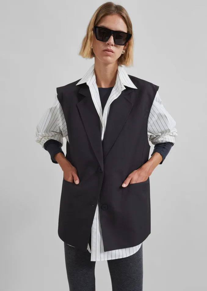 The Frankie Shop Outerwear Women Tallin Vest 8211 Charcoal