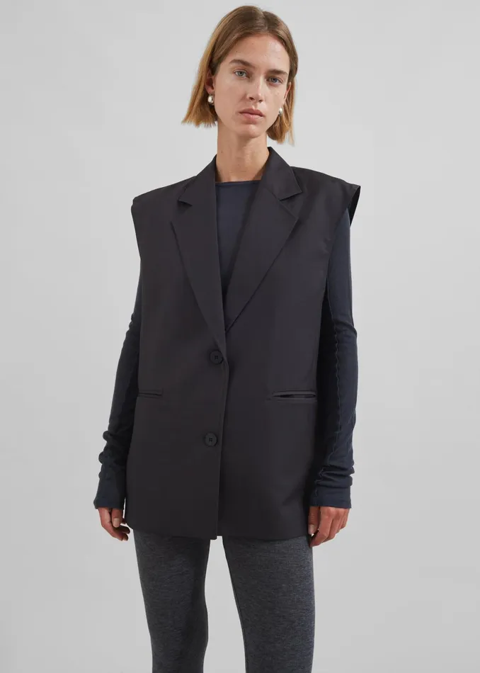 The Frankie Shop Outerwear Women Tallin Vest 8211 Charcoal