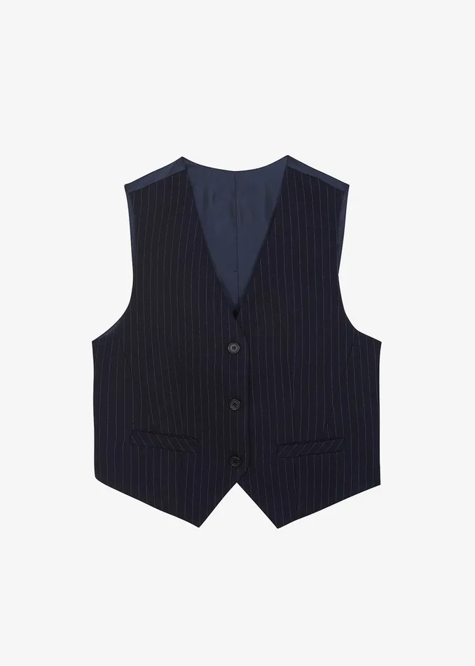 The Frankie Shop Outerwear Women Tansy Tailored Vest 8211 Navy Pinstripe