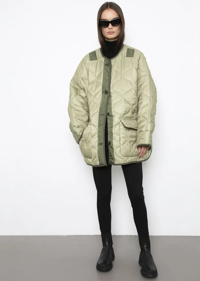 The Frankie Shop Outerwear Women Teddy Quilted Jacket 8211 Moss Green