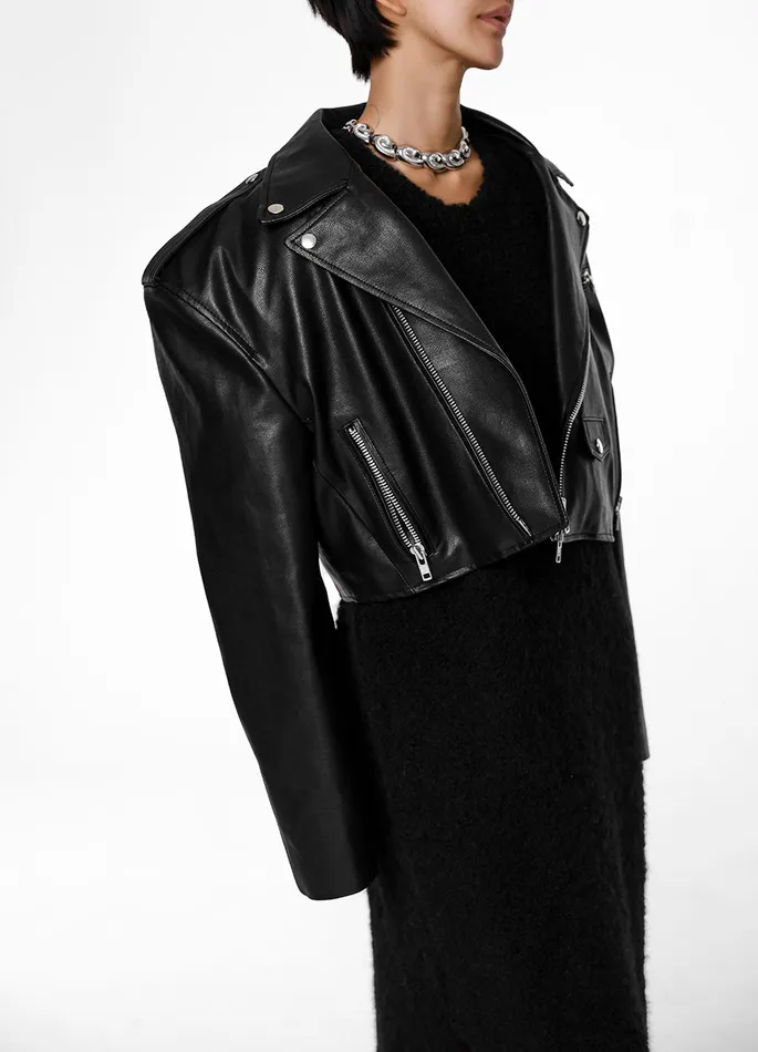 The Frankie Shop Outerwear Women Tidus Cropped Biker Jacket 8211 Black