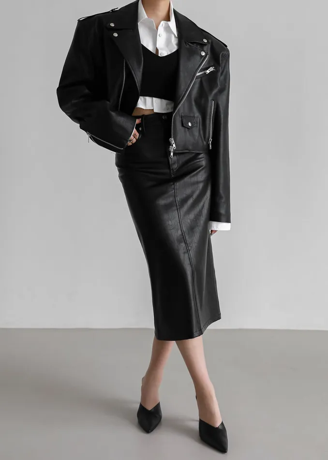 The Frankie Shop Outerwear Women Tidus Cropped Biker Jacket 8211 Black
