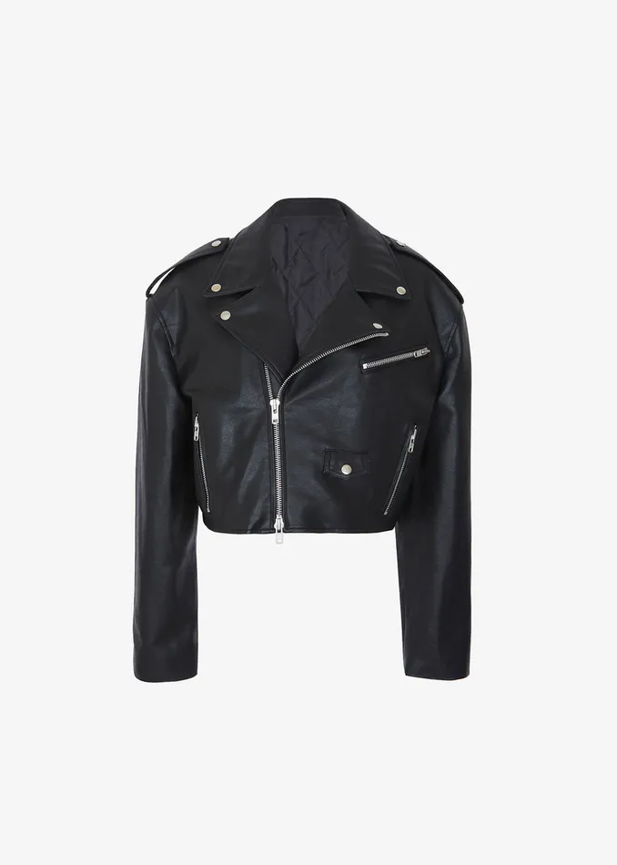 The Frankie Shop Outerwear Women Tidus Cropped Biker Jacket 8211 Black
