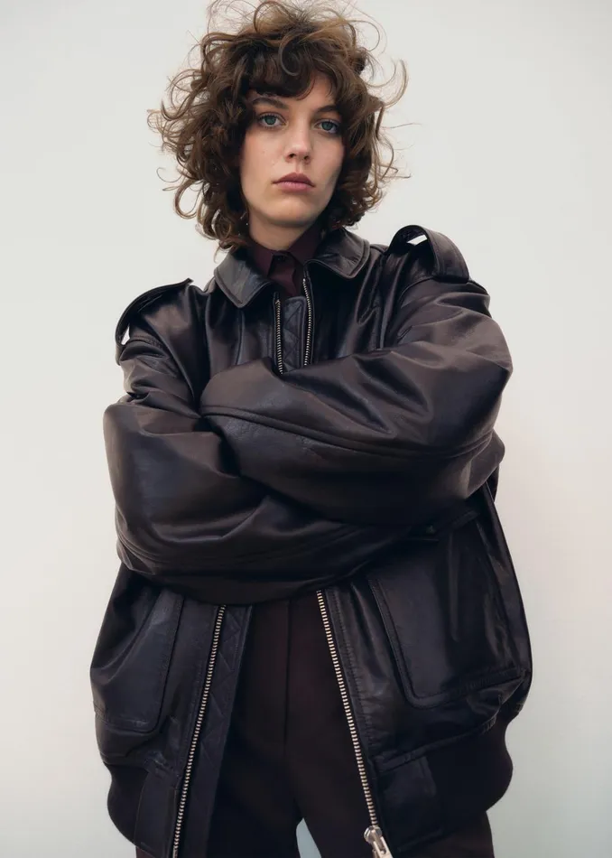 The Frankie Shop Outerwear Women Viper Leather Jacket 8211 Dark Plum
