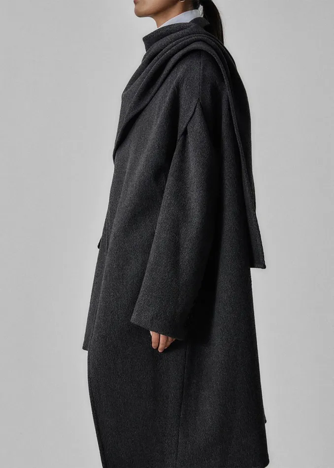 The Frankie Shop Outerwear Women Whisella Cape 8211 Charcoal