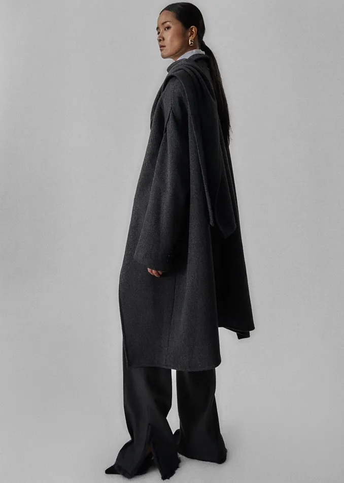 The Frankie Shop Outerwear Women Whisella Cape 8211 Charcoal