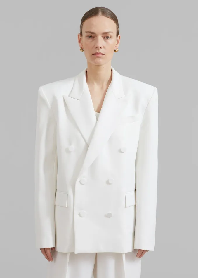 The Frankie Shop Outerwear Women Zia Covered Buttons Blazer 8211 White