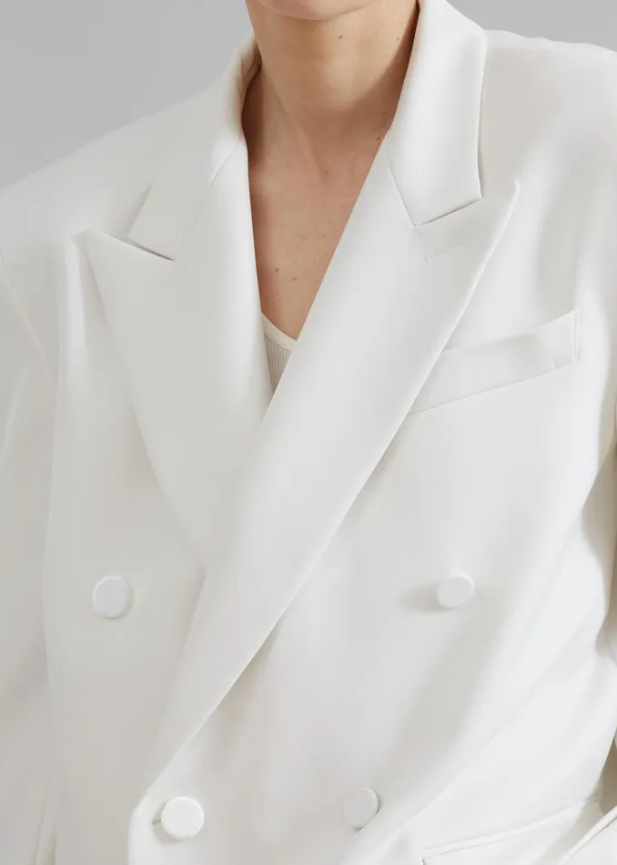 The Frankie Shop Outerwear Women Zia Covered Buttons Blazer 8211 White