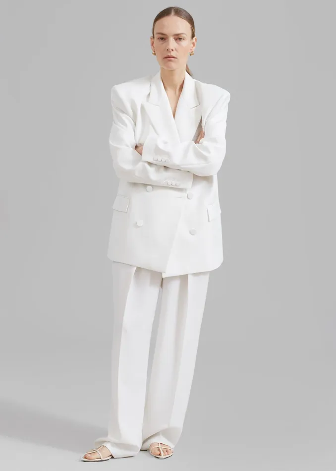 The Frankie Shop Outerwear Women Zia Covered Buttons Blazer 8211 White