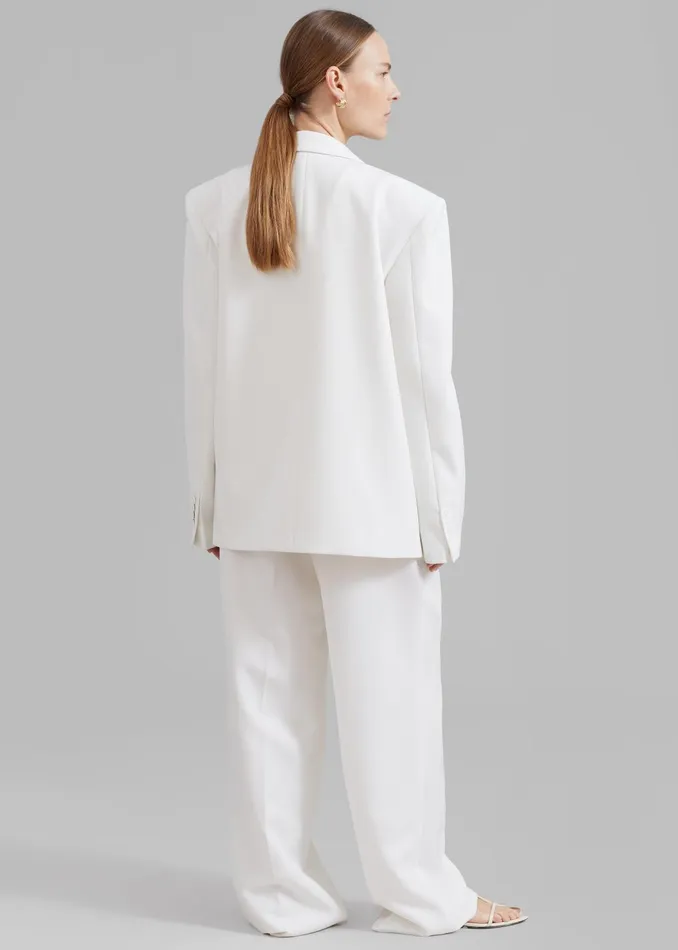 The Frankie Shop Outerwear Women Zia Covered Buttons Blazer 8211 White