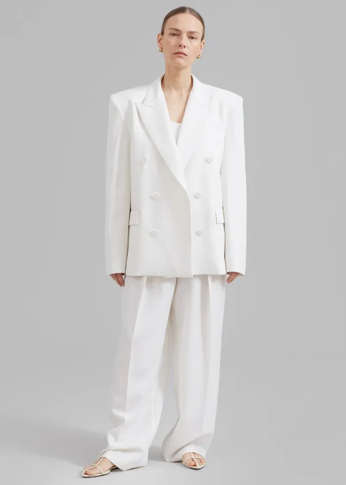The Frankie Shop Outerwear Women Zia Covered Buttons Blazer 8211 White
