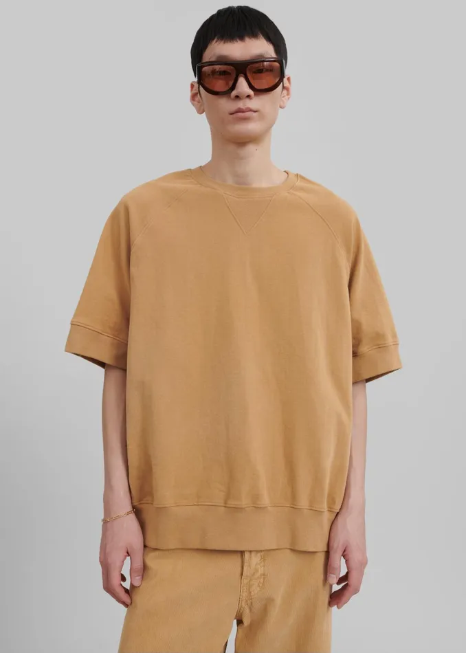 The Frankie Shop Tops Men Caz Boxy Tee 8211 Camel