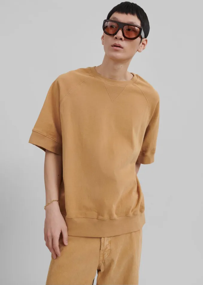The Frankie Shop Tops Men Caz Boxy Tee 8211 Camel