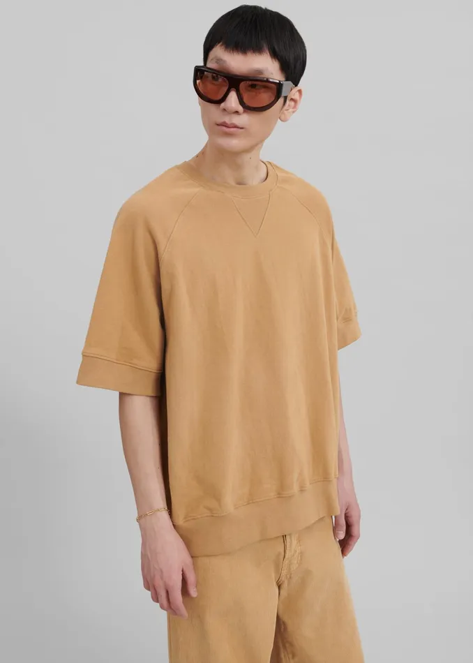 The Frankie Shop Tops Men Caz Boxy Tee 8211 Camel